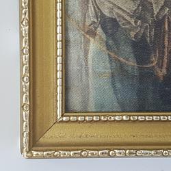 Petit cadre matelassé - Vierge de Lippi en tissus imprimé - Photo 1