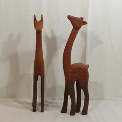 2 sculptures argile cuite - Girafes - Photo 0