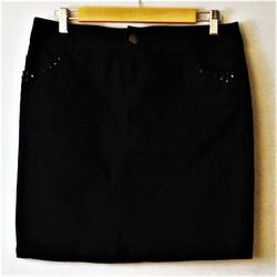 Jupe noire à strass perlés - Camaïeu - 40 - Photo zoomée