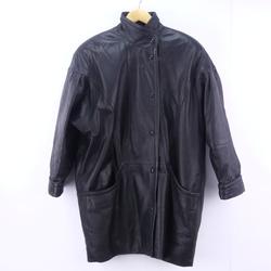 Veste mixte manches chaue-souris vintage cuir noir  - Photo zoomée