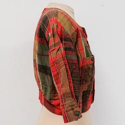 Veste crop-top à carreaux rouge & vert "Nitya" - 42 - Femme - Photo 1