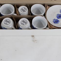 Coffret de 6 tasses et sous tasses à café SIAKI en porcelaine  - Photo 0