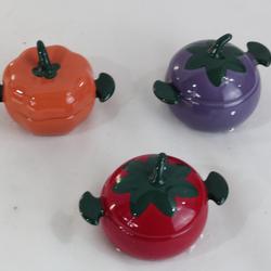 Coffret de 3 petites cocottes en forme citrouille/tomate - Photo 1