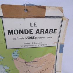 Carte Scolaire Delagrave - Le Monde Arabe / L’Empire de Charlemagne . Louis André ANCIEN 120 cm X 100 cm - Photo 1