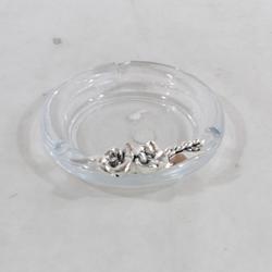 Cendrier en cristal plaque argent Laminato AGARDE made in Italy  - Photo 0
