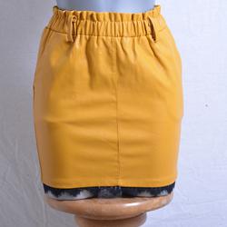 Jupe jaune en simili cuir - Vera Moda - 34 (estimée) - Photo zoomée