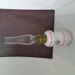 Lampe à huile en porcelaine , dessin de fleurs  - Photo 1
