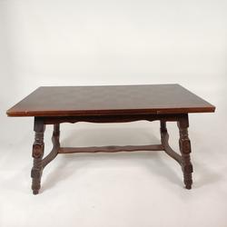 Table a rallonge en bois avec pied sculptés - Photo 0