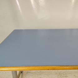 Table de restauration mélaminé 80x180 bleu sur roulettes - Photo 1