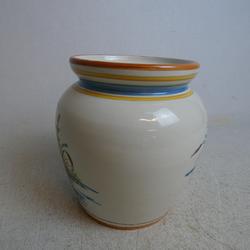 Joli Vase Vintage en Céramique Décor Cygnes Numéroté 9121 Fait Main - Fabriqué en Italie - Photo 1