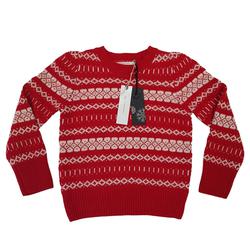Neuf & étiquette Pull Noël Monoprix 12 ans en lainage jacquard rouge et blanc - Photo 0