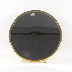 Miroir sur pied grossissant en métal doré vintage - Arpin - Années 60/70. - Photo 0