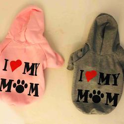 Vêtements pour petits animaux - lot de 2 - couleur rose et gris " i love my mum" - Photo 0