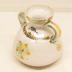 Petit vase à anses décor floral Keraluc Quimper  - Photo 1