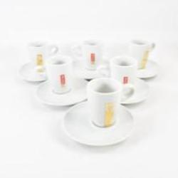 6 tasses à café en porcelaine, Malongo, et leur soucoupe - Photo 0