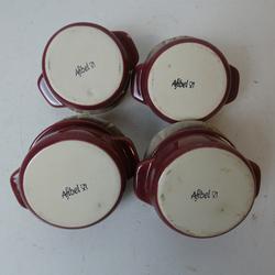 Lot de 4 Mini Cocottes en Porcelaine Vintage Afibel  - Photo 1