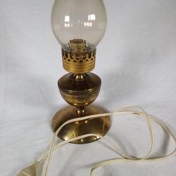 Lampe ancienne en métal doré et verre - Photo 1