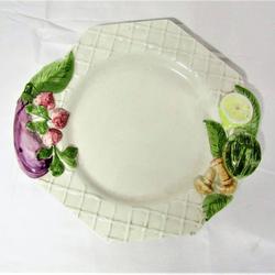  Art de la table - Assiette en céramique vintage blanc à décor de fleurs - Photo 0