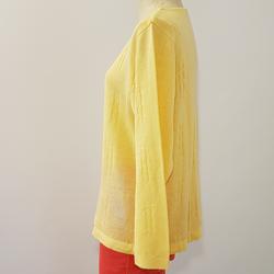 Femme : Pull fin manches longues jaune - Damart - Taille 42/44 - Photo 1