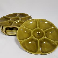 Service Assiettes à fondu en Porcelaine "Gien" 9 Pièces - Vintage - Photo 0
