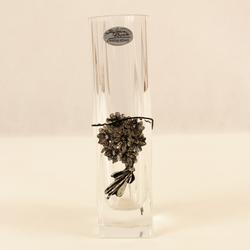 Vase en cristal avec décor en Etain  - Photo 0