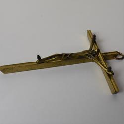 Petit crucifix en laiton doré - Photo 1