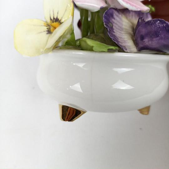  Composition florale fine bone china Crown Staffordshire  - Photo 4