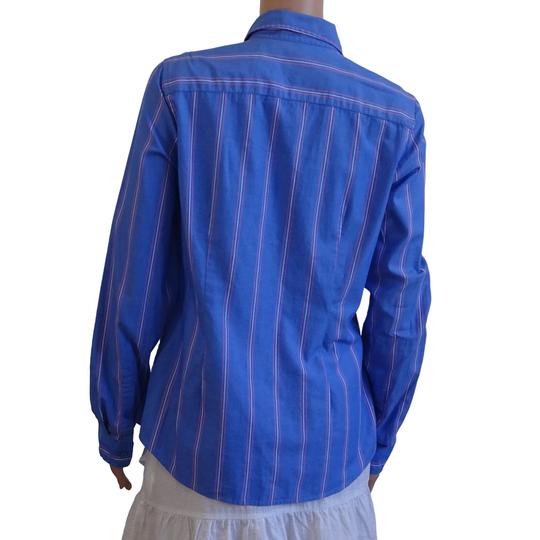 Chemise bleue à rayures blanches et roses , jamais portée avec étiquette- Tommy Hilfiger - Taille M - Photo 2