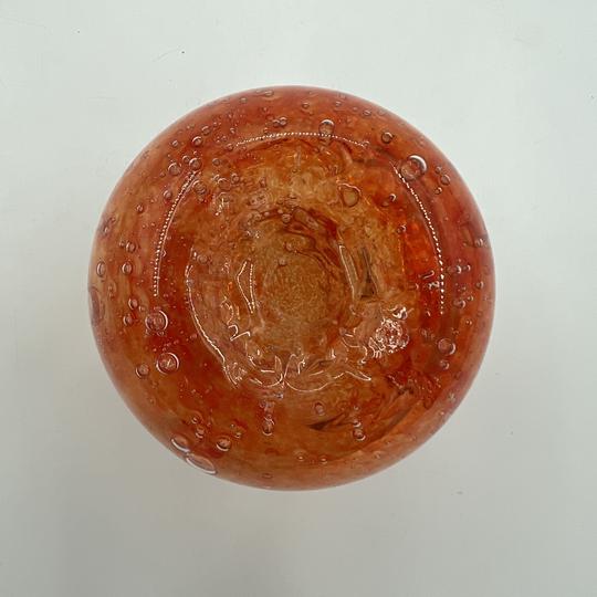  Joli petit vase Biot orange verre soufflé bullé - Photo 2