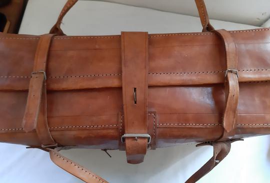 Grand sac, valise de voyage en cuir artisanal de Madagascar, cuir épais  - Photo 4