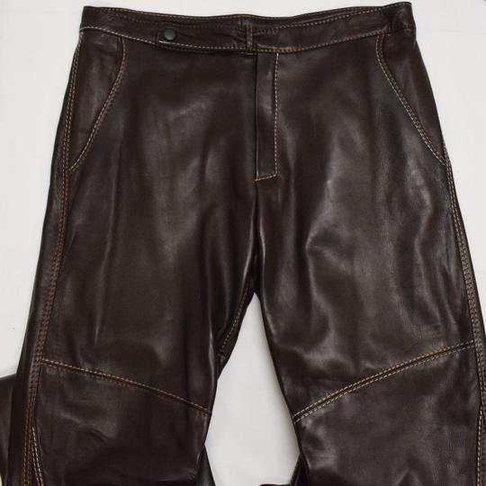 Pantalon en cuir Philippe Vallereuil T 42 couleur marron - Photo 3