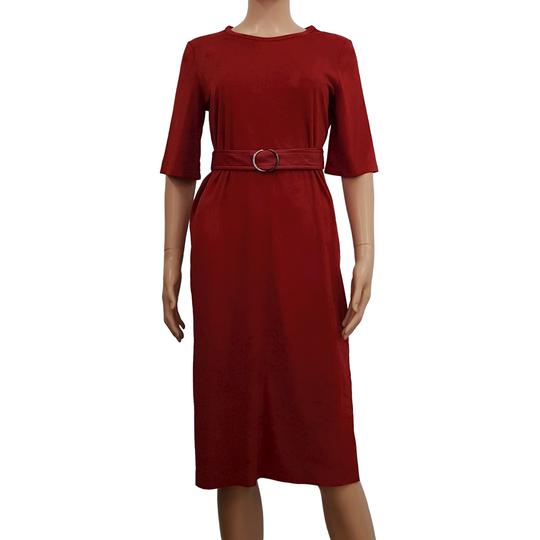 Robe Zara T S rouge brique façon daim - Photo 0