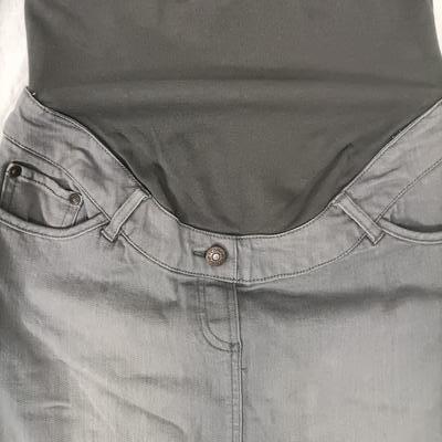 Jupe courte femme enceinte en jean gris- Colline - 38 - Photo 2