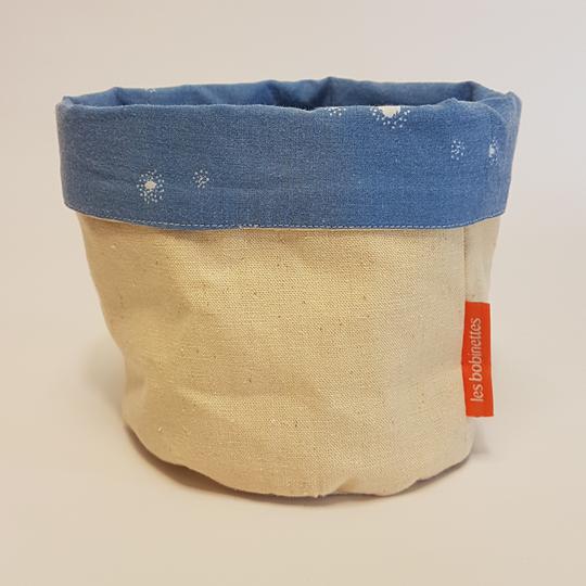  Petit panier de rangement 100% recyclé en coton et métis - Bleu - Photo 2