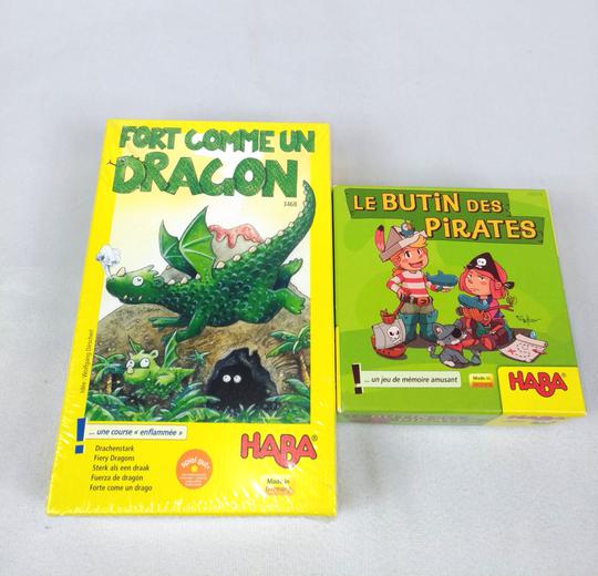 Lot de 2 jeux Haba : Fort comme un dragon (neuf) et Le butin des pirates - Photo 0