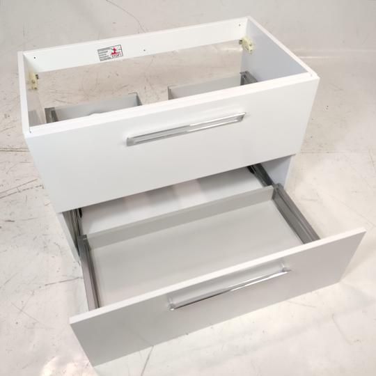 Meuble sous-vasque L80*H55 Blanc (2 tiroirs)  - Photo 2