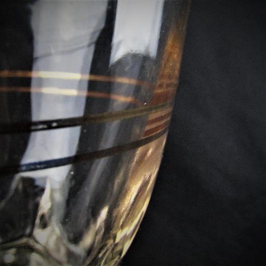 Pichet en verre vintage cerclé de doré - Photo 1