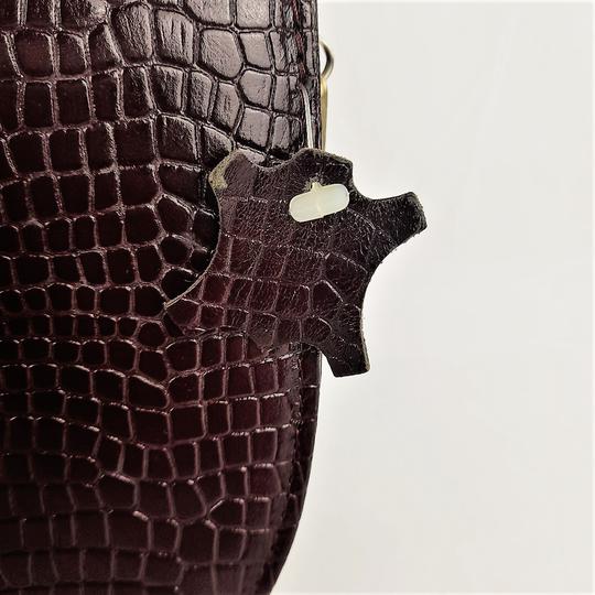 Sac à main bandoulière structure crocodile en cuir véritable - Photo 3