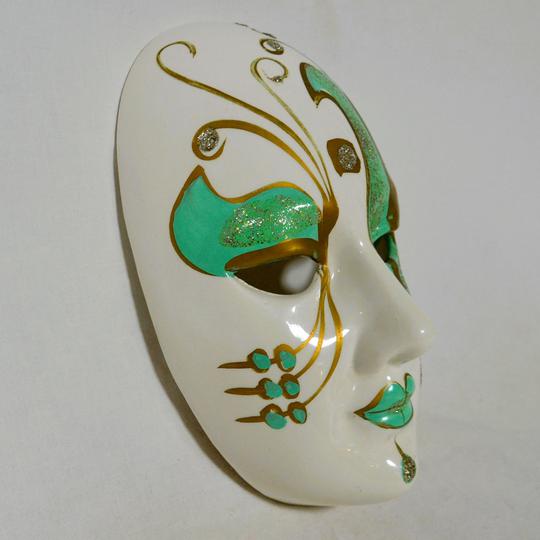 Masque mural vénitien porcelaine peint à la main - Photo 1