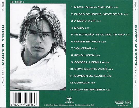 Ricky Martin ‎– A Medio Vivir - 1 x CD / Latin Pop 1995 - Photo 3