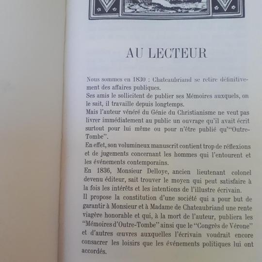 Mémoires d'outre tombe, tome 1 à 6, Chateaubriand Jean de Bonnot, 1967 - Photo 10