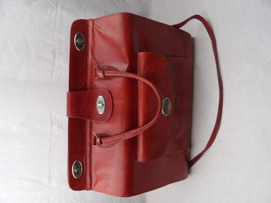 sac de voyage en cuir rouge  - Photo 0