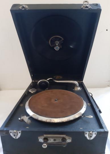 Gramophone FL Paris, valise, années 20 + 1 disques - Photo 0