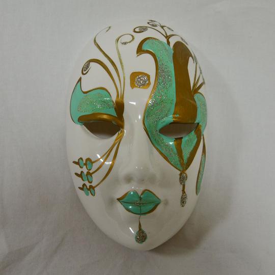 Masque mural vénitien porcelaine peint à la main - Photo 0