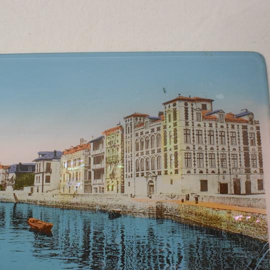Ancien objet souvenir carte postale collée sous verre St Jean de Luz - Photo 2