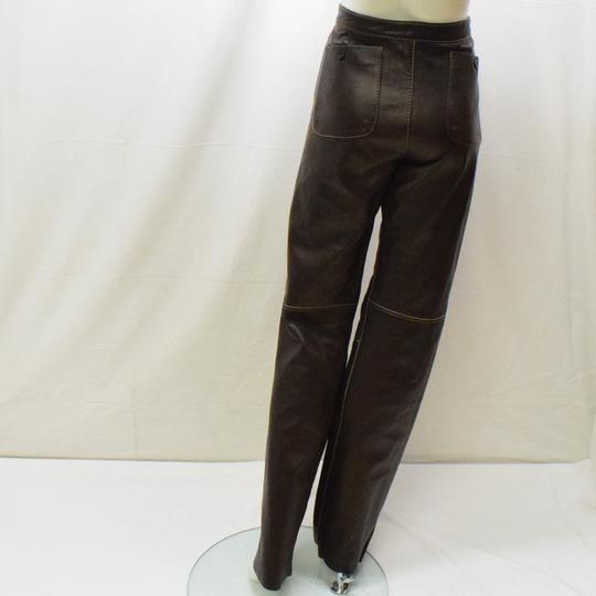 Pantalon en cuir Philippe Vallereuil T 42 couleur marron - Photo 2