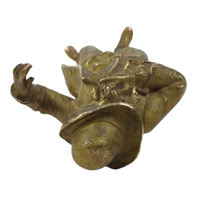 Statue de gentilhomme en bronze doré - 21 cm - Photo 4