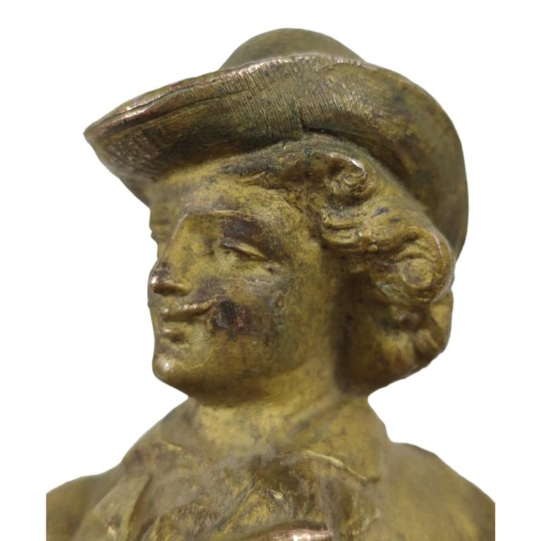 Statue de gentilhomme en bronze doré - 21 cm - Photo 7
