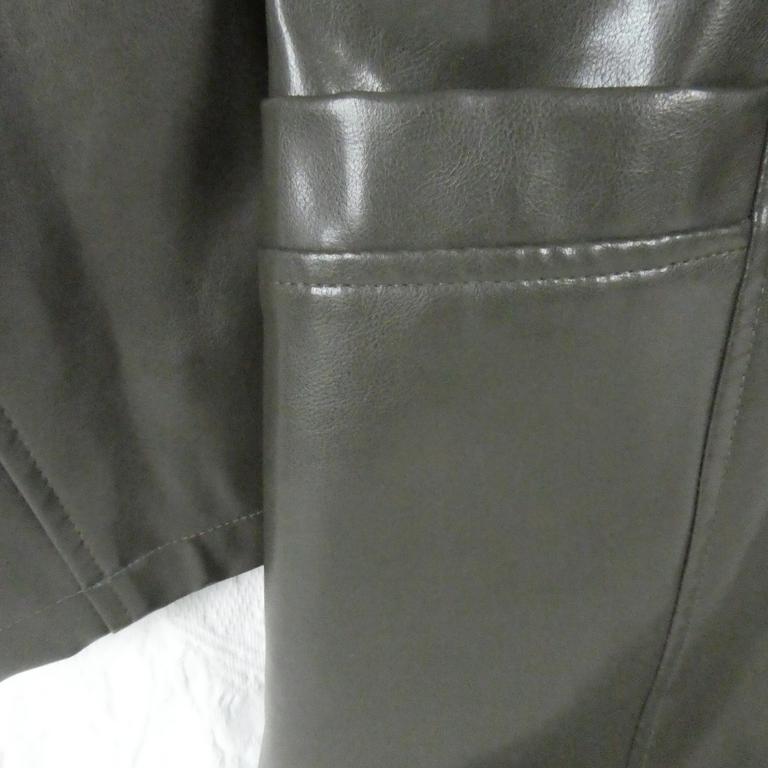 Veste blazer vert kaki simili cuir Jacqueline Riu - Taille 42 - Photo 7