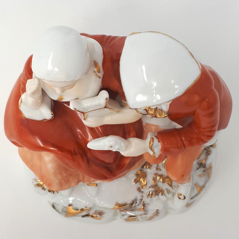 Ancien couple de marquis et marquise en porcelaine  - Photo 1